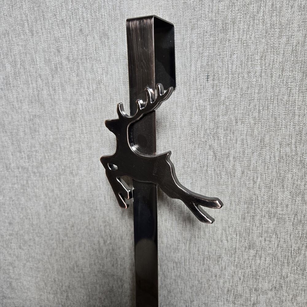 Holiday Christmas Reindeer Over the Door Wreath Holder Hanger Christmas Winter